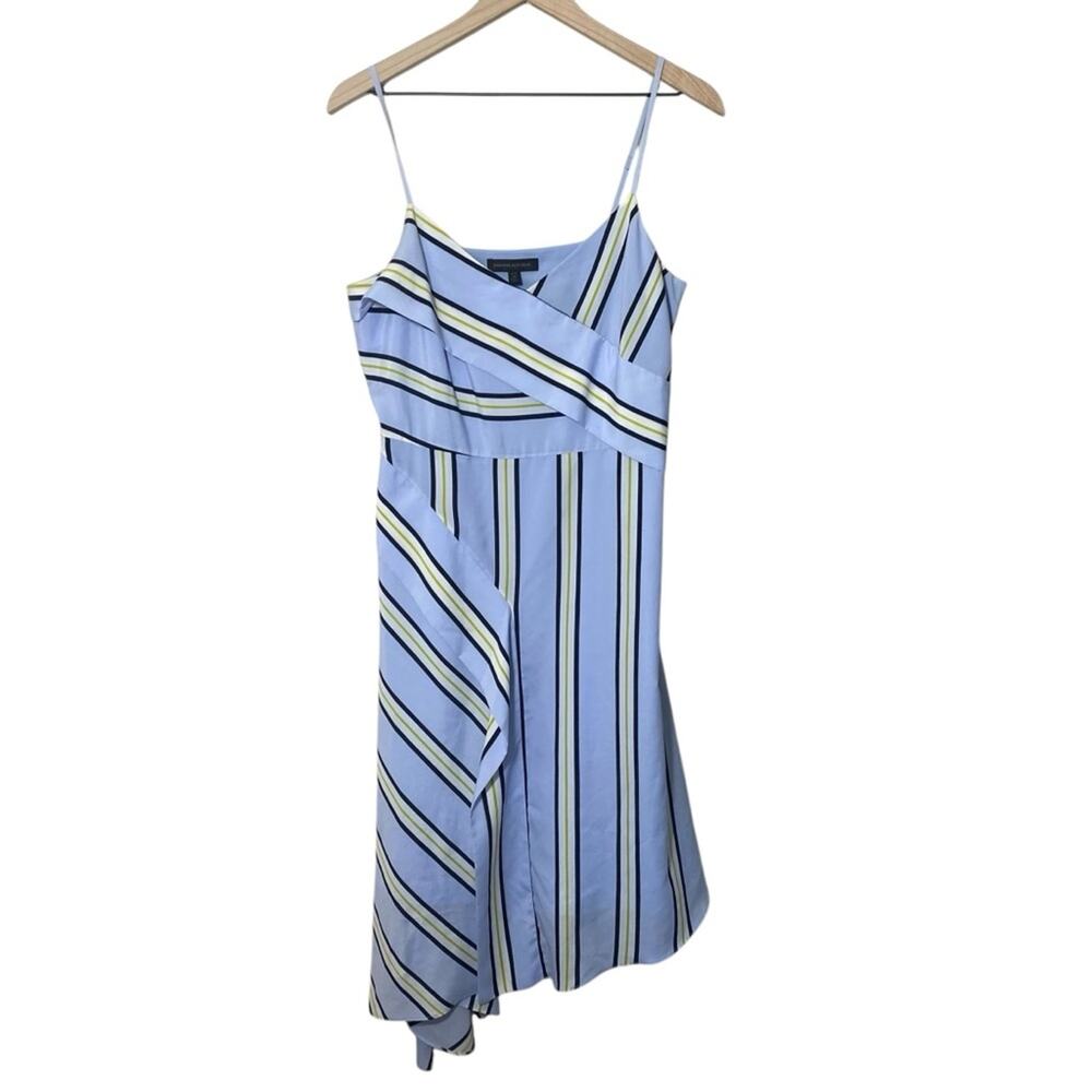 Banana Republic Dress Size 10P Blue Striped Strappy